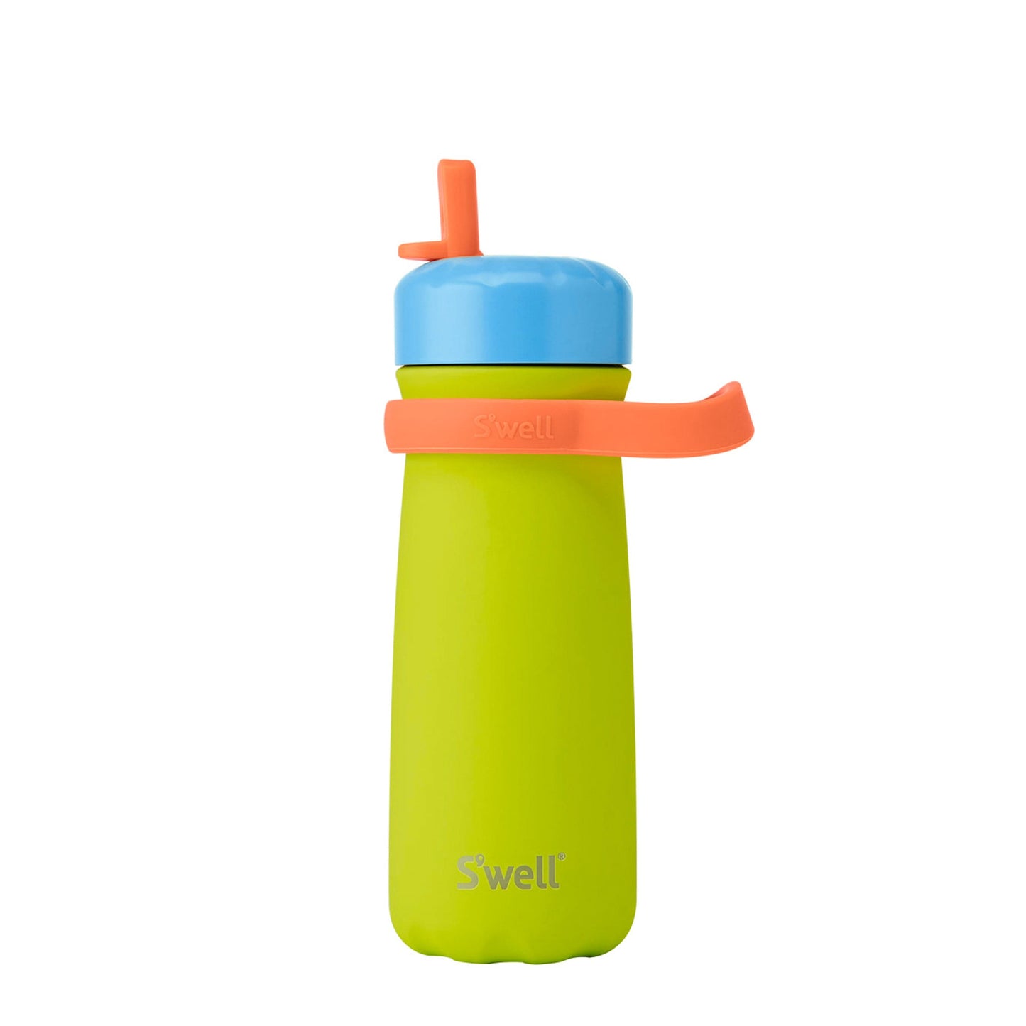 traveler-with-flip-straw-lid-16oz-m3 Swell-Kids-Water-Bottle-Traveler-16oz-Lime-Sherbet-Front-Lid-Up.jpg